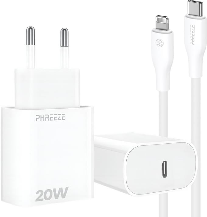 20w usb C adapter - Oplader set geschikt voor iPhone en iPad - Met Lightning naar usb C kabel 1 meter