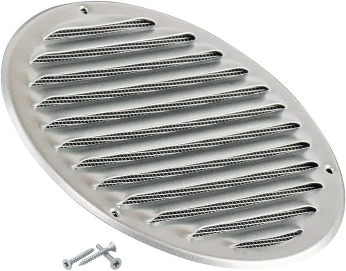Rond Ventilatierooster 160mm - Verzinkt - Insectengaas - Luchtrooster