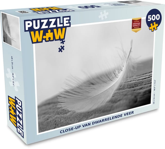 Puzzel Close-up van dwarrelende veer - Legpuzzel - Puzzel 500 stukjes