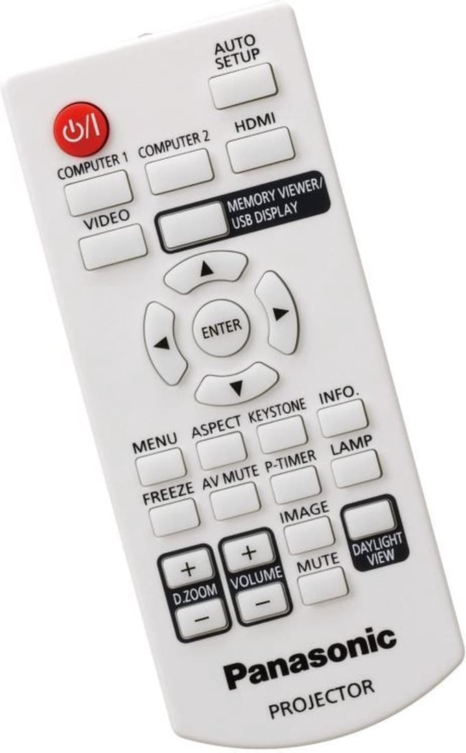 Afstandsbediening geschikt voor de PANASONIC PT-TW351RU beamer, vervangt N2QAYA000116