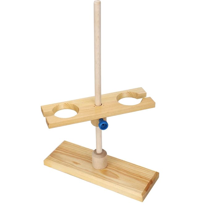2 Gaten Trechterstandaard Laboratoriumaccessoire Verstelbare Hoogte Houten Trechterrek beige