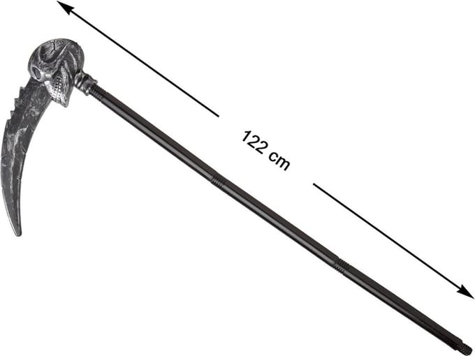 Zwarte zeis van magere Hein - plastic - 122 cm - Halloween verkleed accessoires - wapens