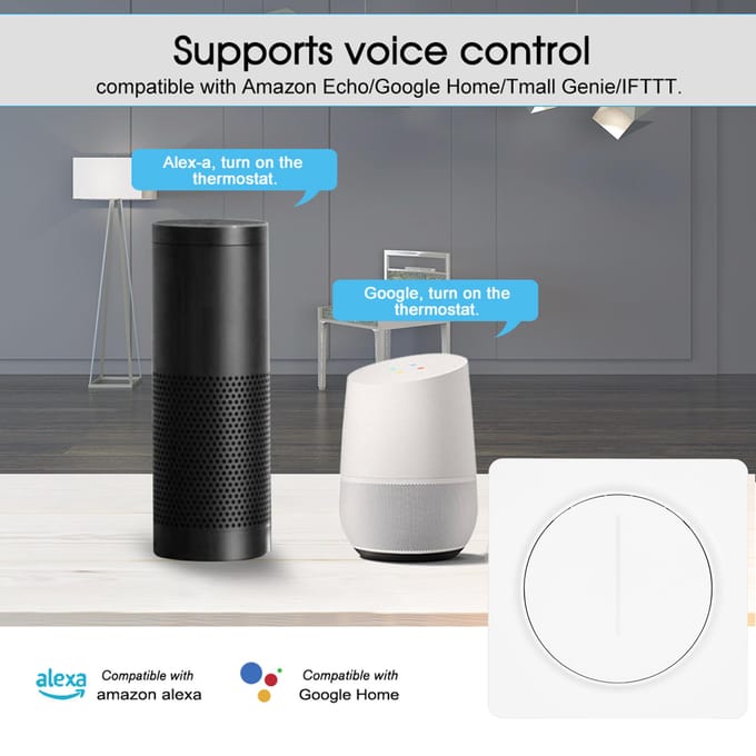 Slimme Zigbee-lichtschakelaar compatibel met Alexa Google Home met afstandsbediening Enkelpolige nul WiFi Light Switch wit