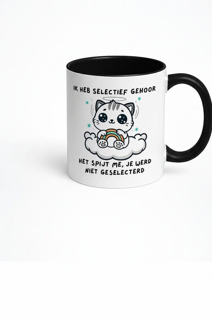 Ik Heb Selectief Gehoor - Grappige Mok met Katten Design
