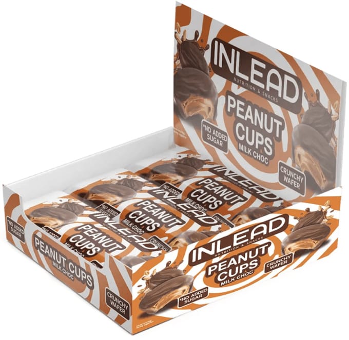 Inlead Wafer Cups (15x50g) Peanut Milk Choc - Functionele voeding - Notenboter