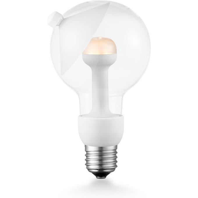 Design LED Lichtbron Move Me - Wit - G80 Cone LED lamp - 8/8/13.7cm - Met verstelbare diffuser via magneet - geschikt voor E27 fitting - 3W 220lm 2700K - warm wit licht