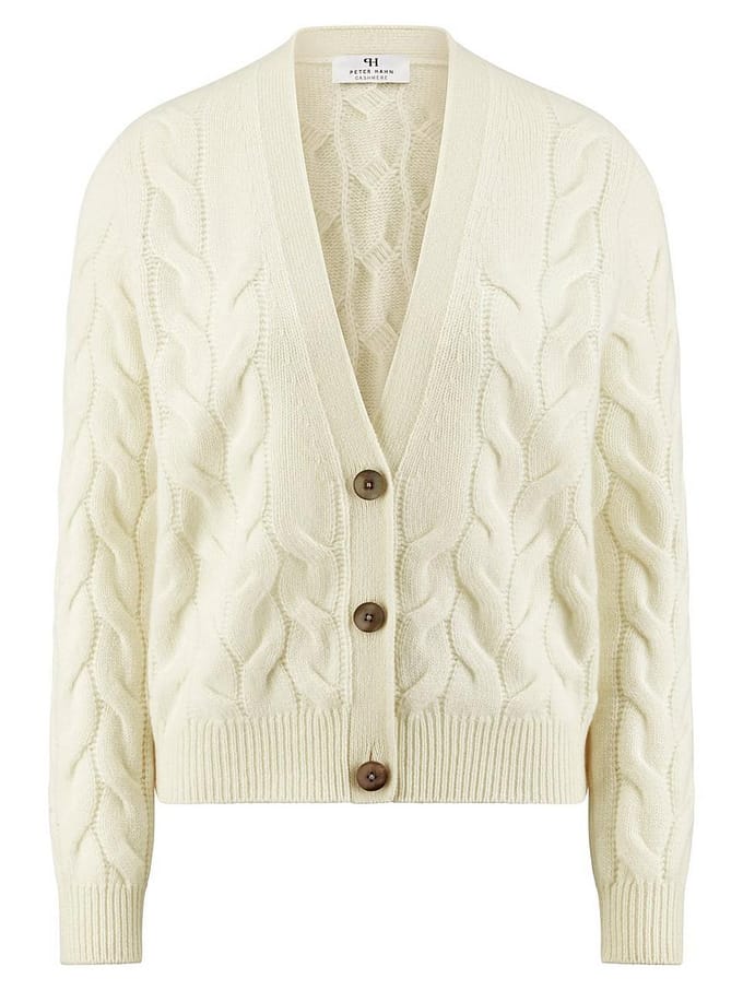 Vest 100% kasjmier Van Peter Hahn Cashmere wit