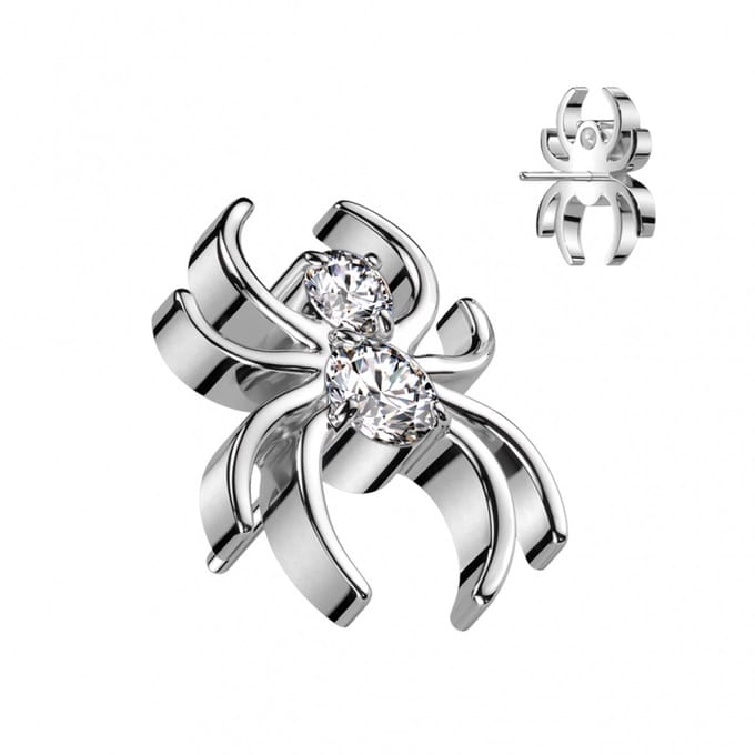 piercing titanium spider top 1.2x6 - zilver - LMPiercings