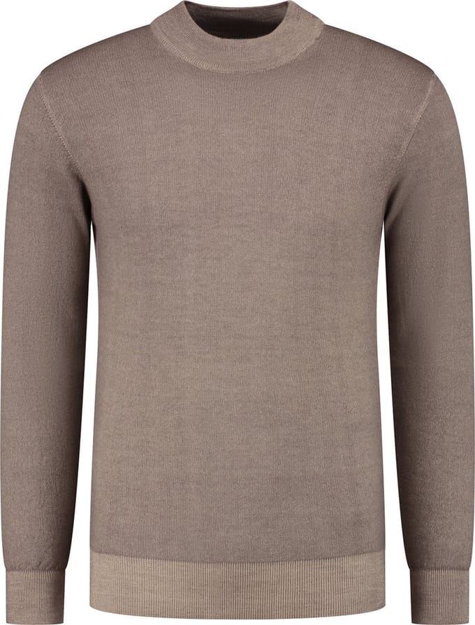 District Indigo Mockneck Pullover Merino/Stretch Brown (7.22.508.502 - 046)