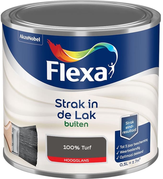 Flexa - Strak In De Lak Buitenlak Hoogglans - 100% Turf - Mengverf - 500 Ml