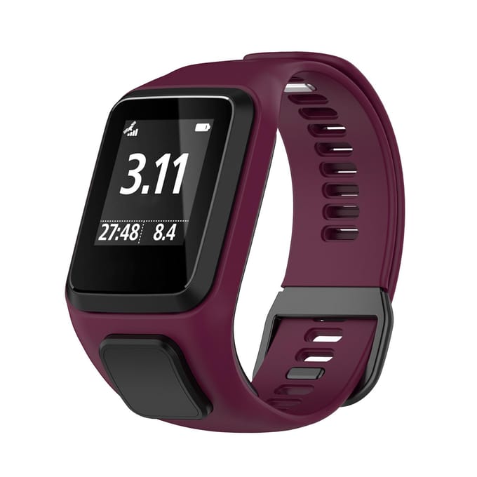 Compatible pour bracelet TomTom Smart Compatible pour Tom Tom Runner23 Spark Silicone Étanche Remplacement Poignet Type 3 black