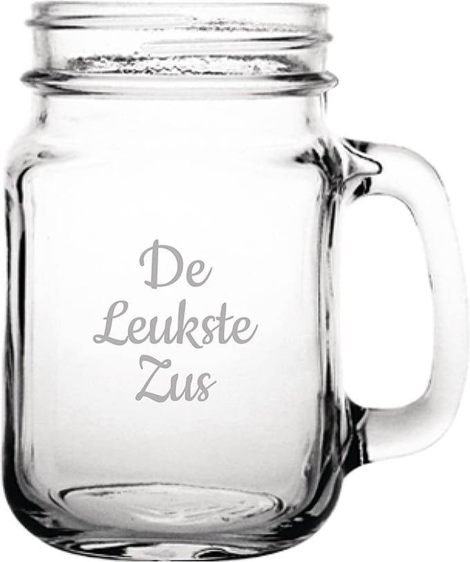 Gegraveerde Drinkglas 45cl De Leukste Zus