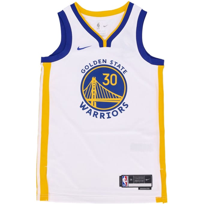 Basketbaltanktop voor heren Nba Association Edition 22 Dri-fit Swingman Jersey nr. 30 Stephen Curry Golwar wit