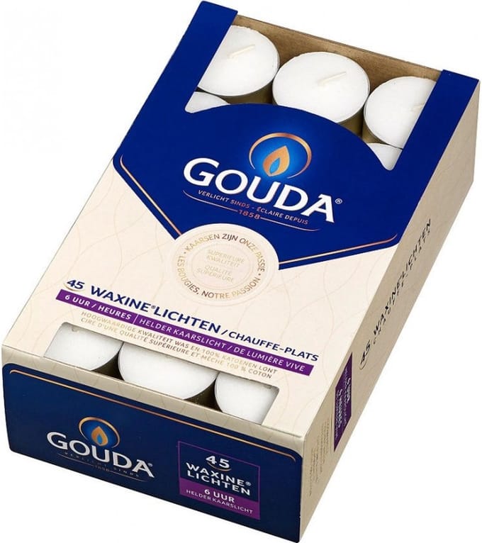 Gouda - Waxinelichtjes - 270 stuks - 6 branduren - Wit