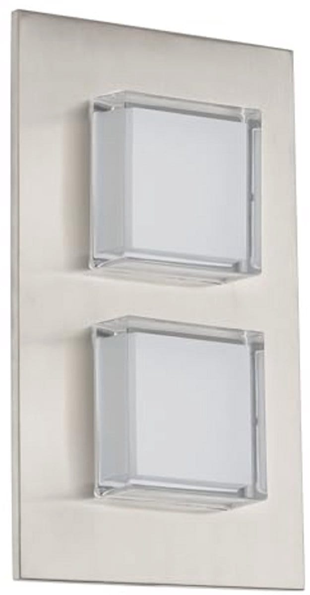 LED Buitenwandlamp met 2 Lichten van RVS en IP44, Zilver
