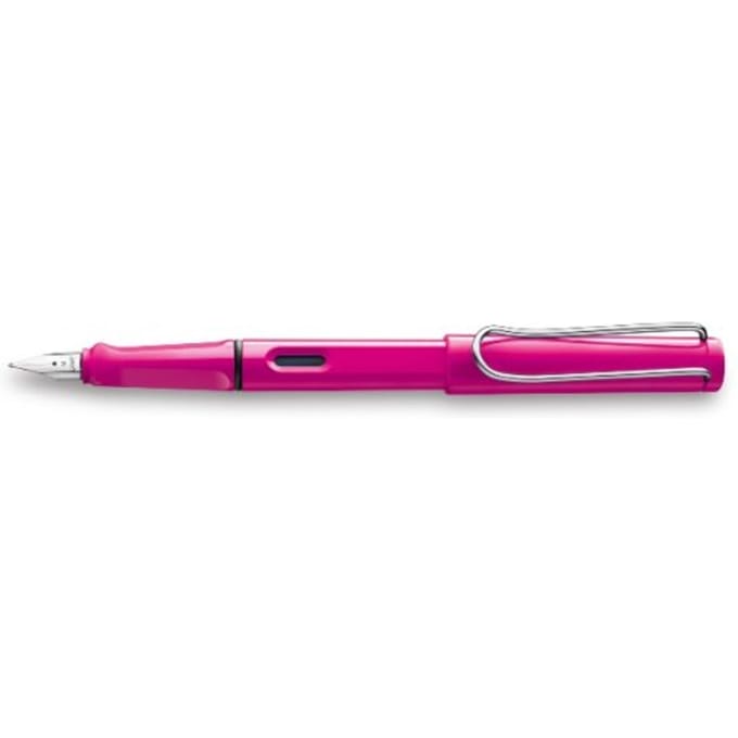 Lamy vulpen, model safari pink met een medium blauwe vulling