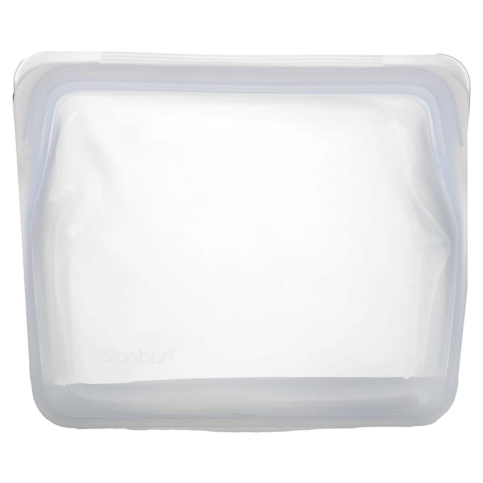 Herbruikbare Siliconen Voedselopbergzak, Staande Zak, Transparant, 128G(56 Fl Oz) white