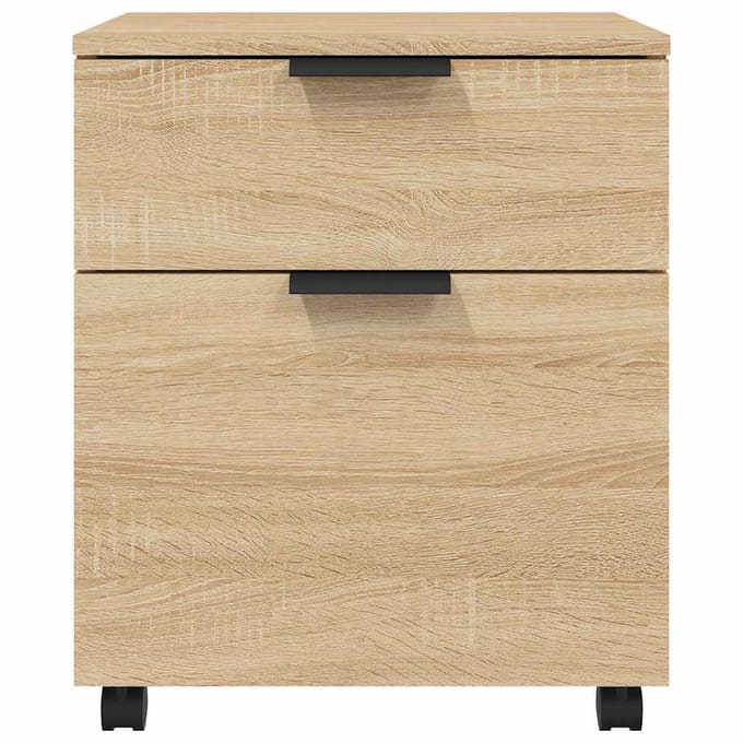 vidaXL - Dossierkast - verrijdbaar - 45x38x54 - cm - bewerkt - hout - sonoma - eiken