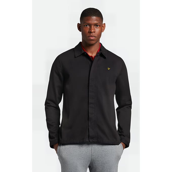 Lyle & Scott Washed Drill Overshirt Jet Black Taglia: XS | Giacche leggere Outlet | Uomo | Nero