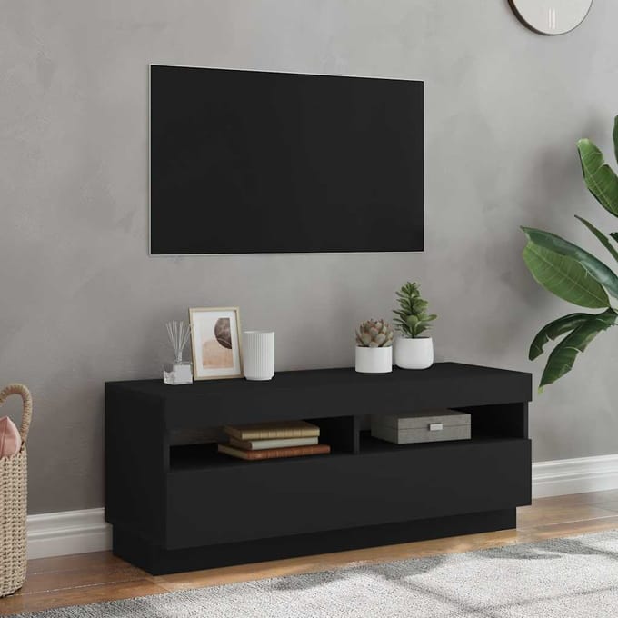 vidaXL - Tv-meubel - met - LED-verlichting - 100x35x40 - cm - zwart