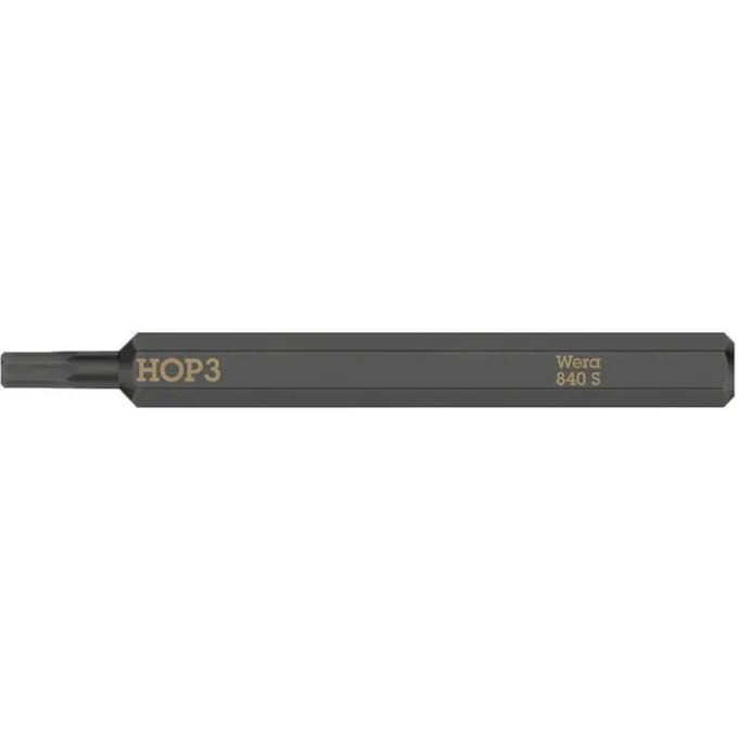 WERA Bit 840 S Hex-Plus, 5,0 x 70 mm, extra taai, 1/4" aandrijving, DIN ISO 1173 C6.3/E6.3, 5 stuks