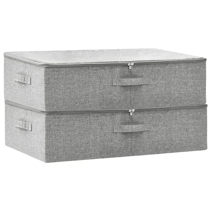 vidaXL - Opbergboxen - 2 - st - 70x40x18 - cm - stof - grijs