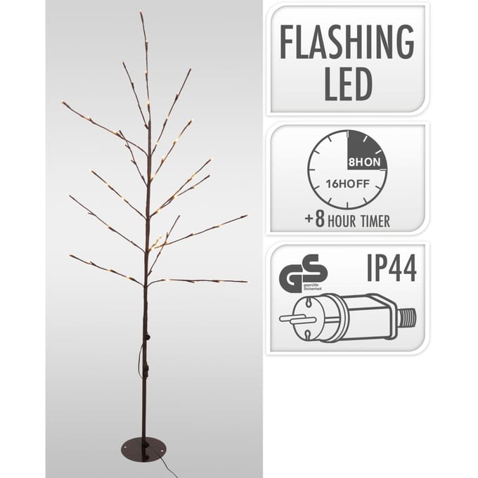 Boom met 60 warwitte leds hoogte 150cm