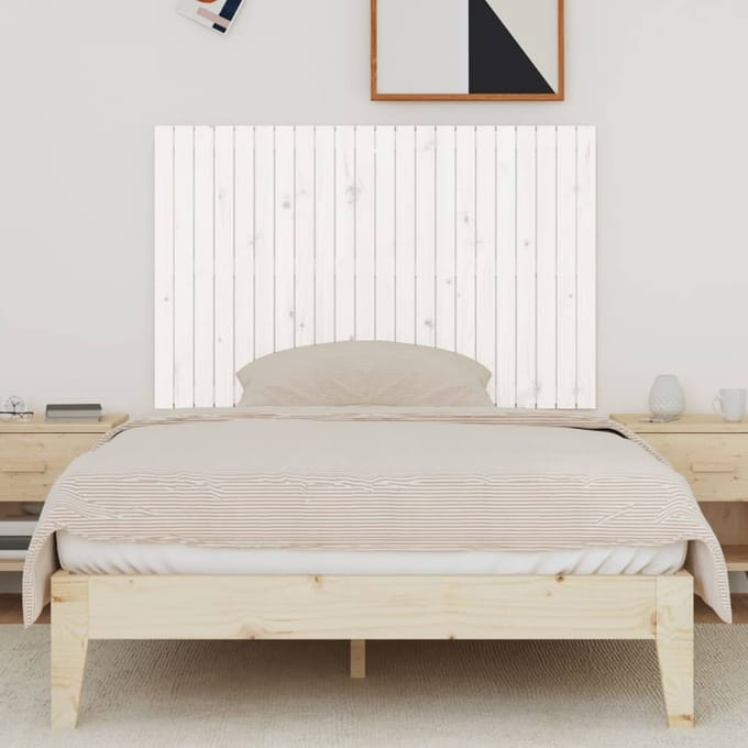 vidaXL - Wandhoofdbord - 140x3x90 - cm - massief - grenenhout - wit