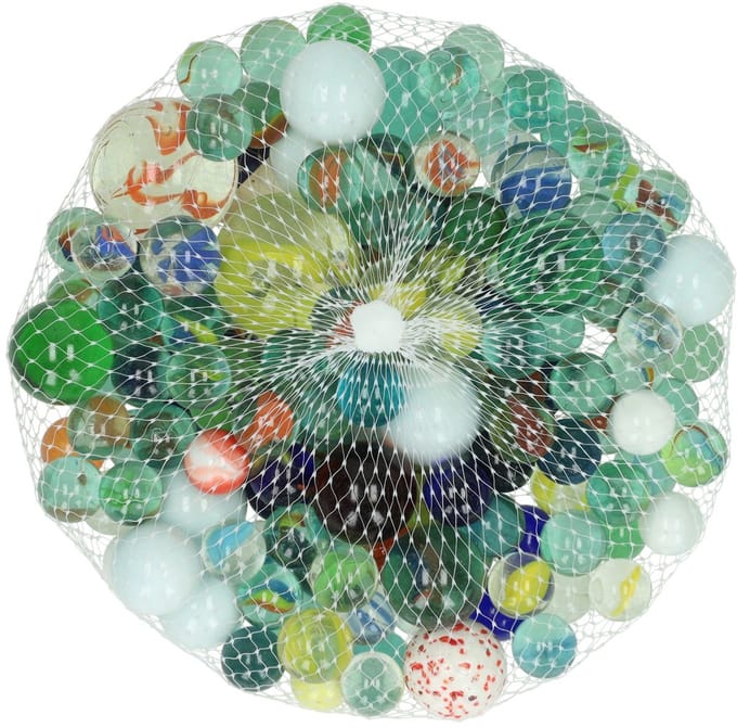 Free & Easy Speelgoed knikkers - Marbles mix - 1 kilo - knikkerset voor kinderen - glas - diverse formaten