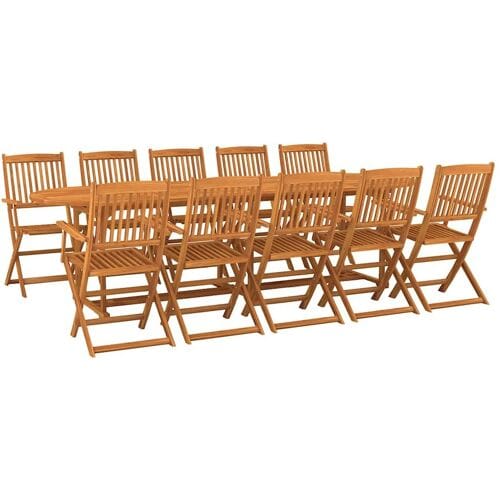 vidaXL - 11-delige - Tuinset - 280x90x75 - cm - massief - acaciahout