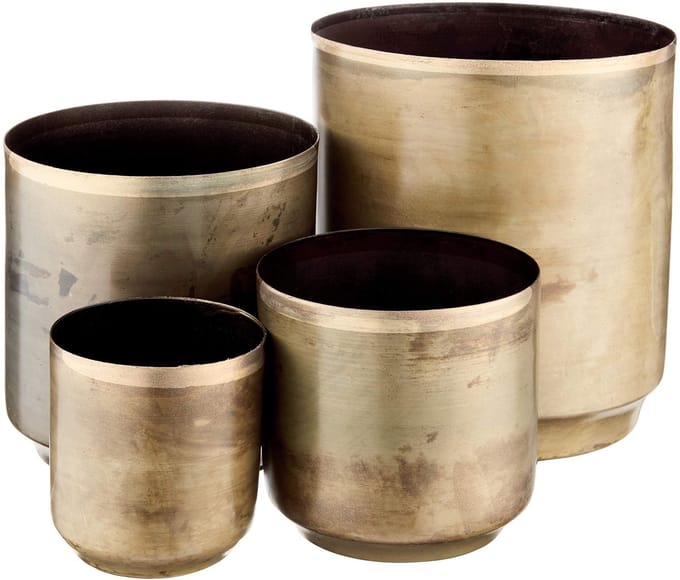 Plantenbak, Metaal, Messing, One Size