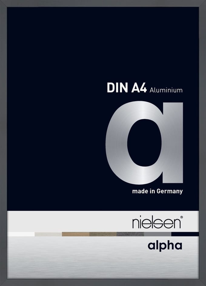 Nielsen Alpha Aluminium Fotolijst Glossy Dark Grey 21x29,7cm (A4)