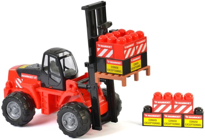 Mammoet Toys Mammoet Forklift with Building Blocks