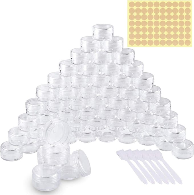 Lege plastic potjes van 5 ml - Set van 60 transparante potjes voor opslag en knutselen
