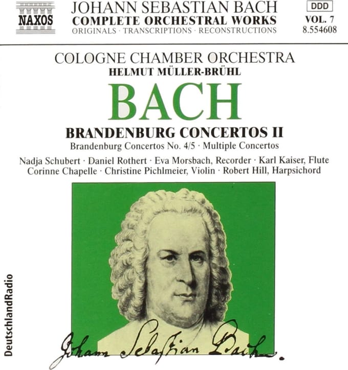 Cologne Chamber Orchestra, Helmut Müller-Brühl - J.S. Bach: Brandenburg Concertos II Nos. 4 & 5 (CD)