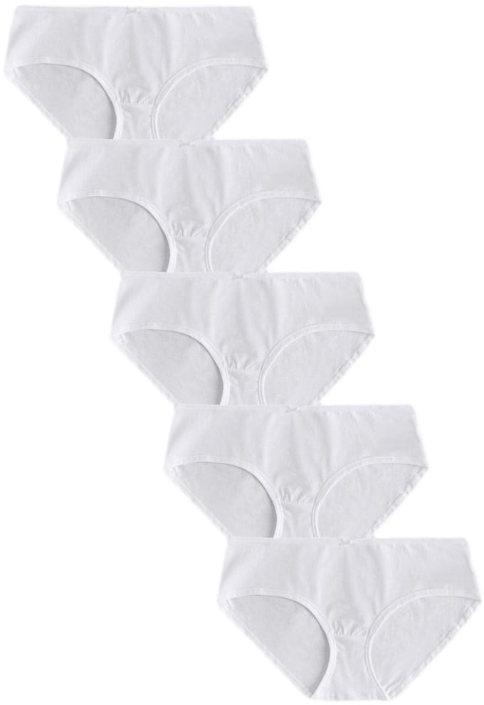 Next - Dames - Set van 5 katoenrijke korte slips - Wit