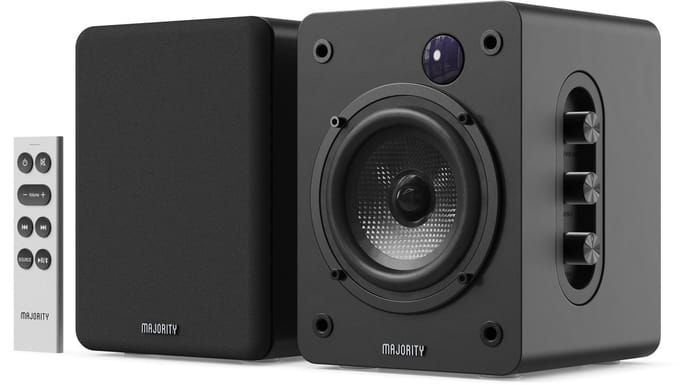 Majority D50X Bookshelf Speakers - Bluetooth - 60W -HDMI ARC - Stereo - Ingebouwde Versterker - Zwart