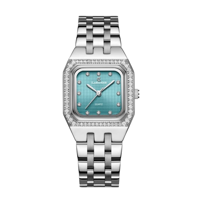 CK Bella – Silver with Light Blue Square Dial - ClaudiaKoch Watches CK 4059