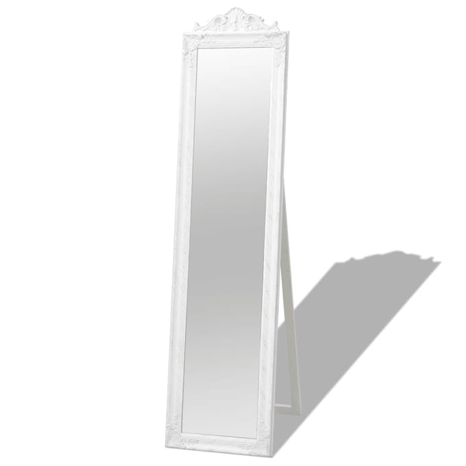 vidaXL - Spiegel - vrijstaand - barok - stijl - 160x40 - cm - wit