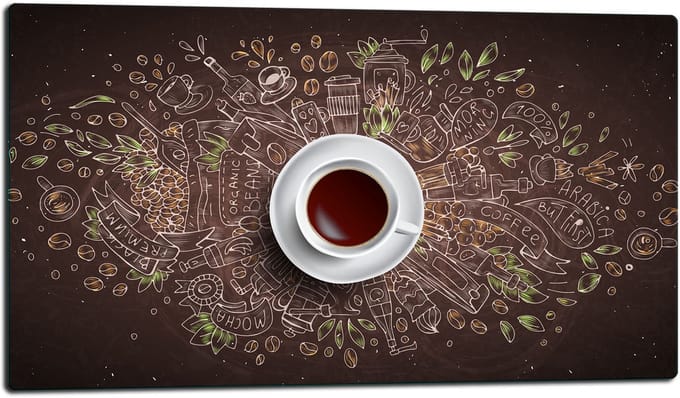 TMK ArtDeko - Snijplank - 52x30 cm - Gehard Glas - Koffie Ontwerp