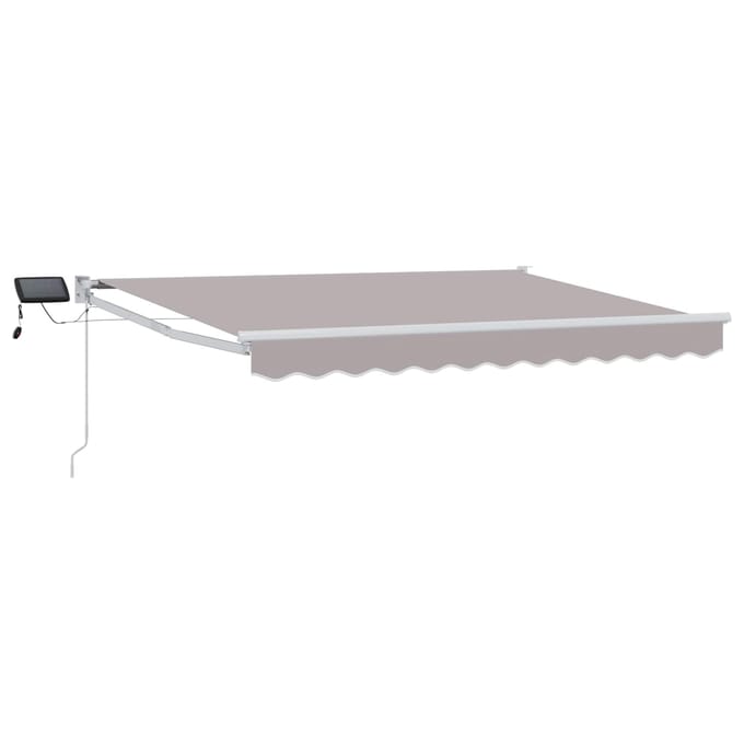 vidaXL - Handbediende - luifel - met - LED's - Lichtgrijs - en - wit - 3 - x - 2,5 - m