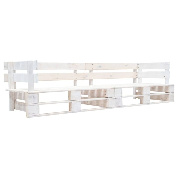 vidaXL - Tuinbank - 2-zits - pallet - hout - wit