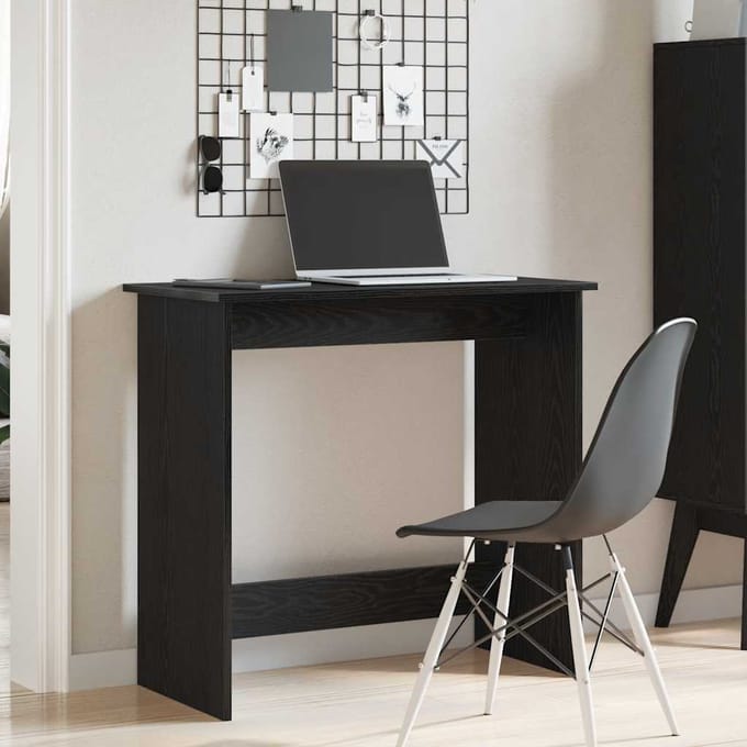 vidaXL - Bureau - 80x40x75 - cm - bewerkt - hout - zwart