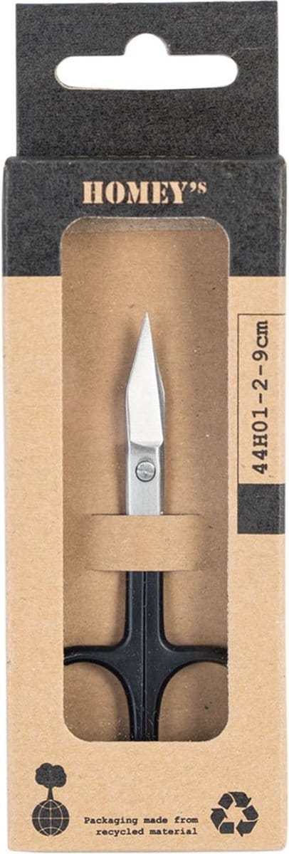 Homey's nagelschaar - 9cm - gebogen torenpunt - RVS - satin/mat zwart