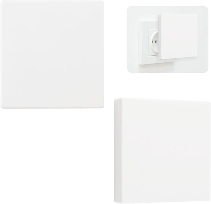 Afdekplaat - Wandgat Afdekking - Mooi Afwerken - Schroefloos Snap-in - 90x94mm 2 Stuks - Wit