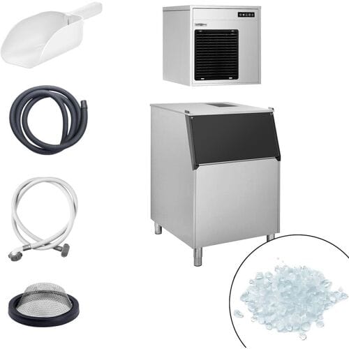GGM Gastro Flockeneisbereiter - 220 k g/ 24 h - inkl. Eisvorratsbehälter Zilver