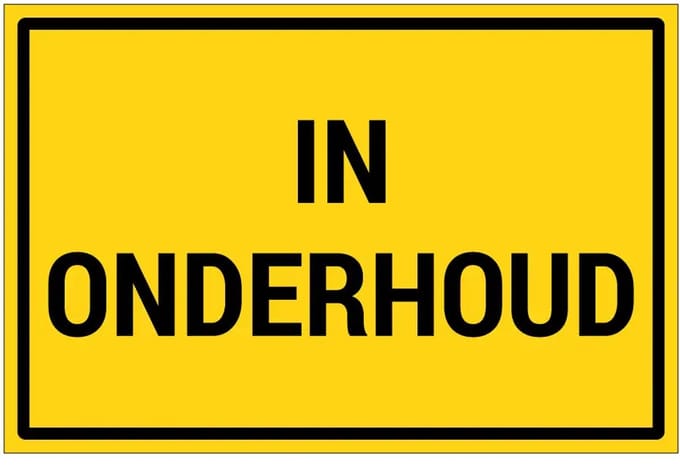 In onderhoud bord | gecoat dibond materiaal | 30 x 20 cm