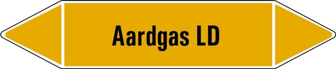 Aardgas LD leidingmarkering op vel 75 x 17 mm - 8 per vel