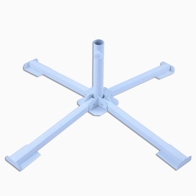 Draagbare Opvouwbare Strandparasol Standaard Buiten Patio Zonnescherm Parasolvoethouder Wit wit