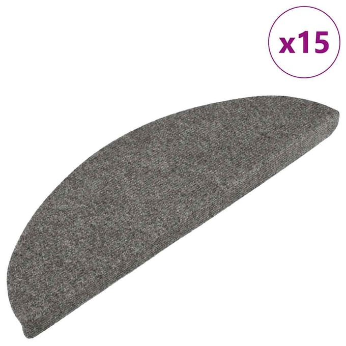 vidaXL - Trapmatten - zelfklevend - 15 - st - 56x17x3 - cm - grijs
